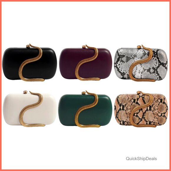 PU Leather Evening Bag with Detachable Chain Crossbody Clutch Purse